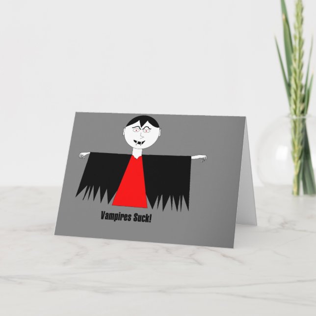 "Vampires Suck !" Carte Hallowe'en (Devant)