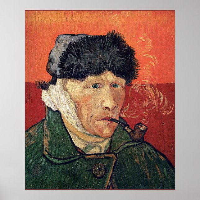 Van Gogh - Autoportrait avec Poster de l'oreille e (Devant)