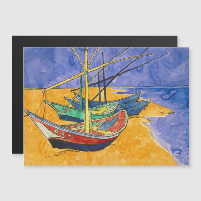 Van Gogh - Bateaux de pêche sur la plage Carte mag (Devant / Derrière)
