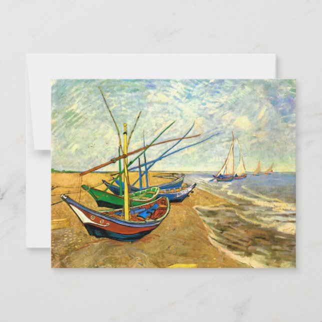 Van Gogh Bateaux de pêche sur la plage de Saintes  (Devant)