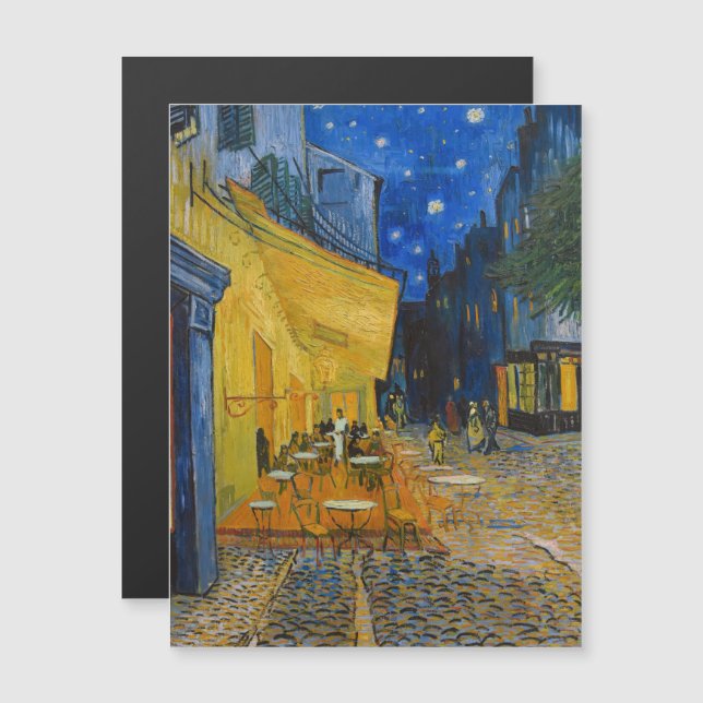 Van Gogh - Café Terrasse à la carte magnétique de  (Devant / Derrière)