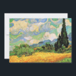 Van Gogh Champ de blé w Cyprès à Haute Galline<br><div class="desc">Blé Field avec Cyprès à la Haute Galline Près d'Eygalieres par Vincent van Gogh est une peinture de paysage de post impressionnisme d'art vintage. Des nuages blancs tourbillonnent dans le ciel bleu avec des champs de blé et de cyprès sur une ferme. À propos de l'artiste : Vincent Willem van...</div>
