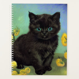 Van Gogh Chat noir Fleurs jaunes