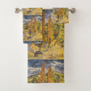 Van Gogh Deux Peupliers - Art de la nature jaune v