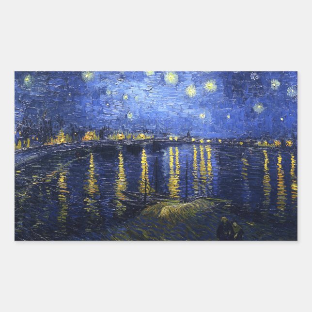 Van Gogh Éteins Nuit Sur Les Stickers Rhône (Devant)