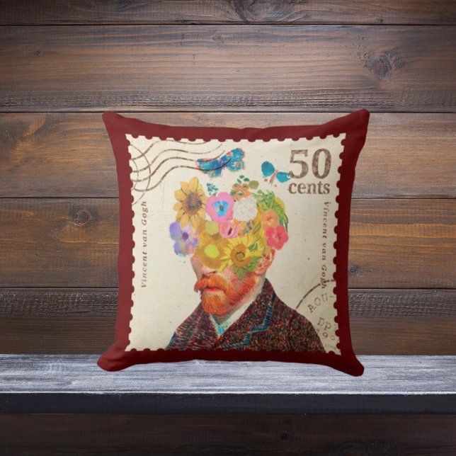 Van Gogh fleurs coussin artistique en coton (Créateur téléchargé)
