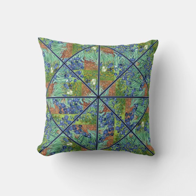 Van Gogh Irises Coussin Kaleidoscope (Recto)
