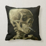 Van Gogh le coussin de tabagisme de jet de crâne<br><div class="desc">Van Gogh le crâne de tabagisme - coussin de jet</div>