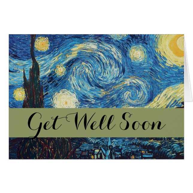 Van Gogh Nuit étoilée Vintage Bleu Chef-d'œuvre (Devant horizontal)