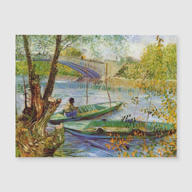 Van Gogh Pêche sur la carte magnétique du printemp (Devant)