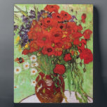 Van Gogh Red Poppies and Daisies Plaque<br><div class="desc">Van Gogh Red Poppies and Daises plaque. Oil painting on canvas from 1890. A colorful flower painting by Van Gogh, while not as famous as his celebrated vase of sunflowers, this work represents yet another charming entry in the artist’s extensive catalog of floral still lifes. A great gift for fans...</div>