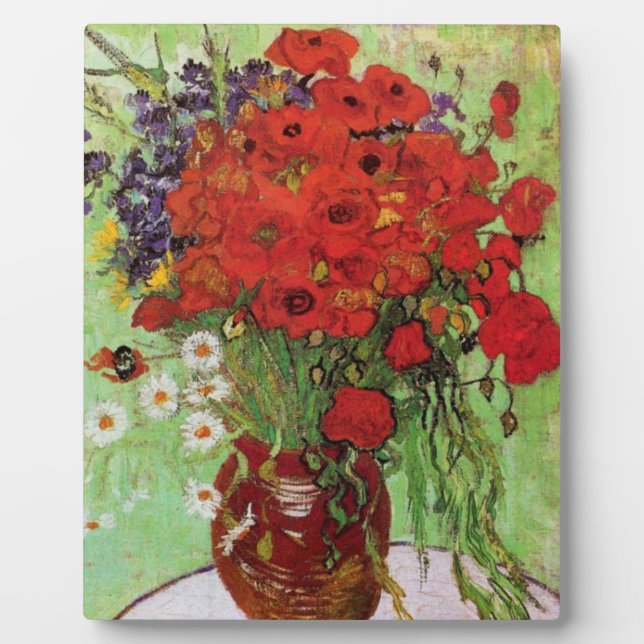 Van Gogh Red Poppies and Daisies Plaque (Devant)