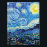 Van Gogh Starry Carnet d'écriture d'art nocturne<br><div class="desc">Ce journal d'écriture en spirale de Van Gogh Peinture présente la peinture de paysage de nuit impressionnisme de Vincent Van Gogh "La nuit étoilée" (1889). 'La Nuit étoilée' est l'une des peintures à l'huile les plus prolifiques réalisées par le peintre post-impressionniste néerlandais Vincent van Gogh. Ce journal de composition de...</div>
