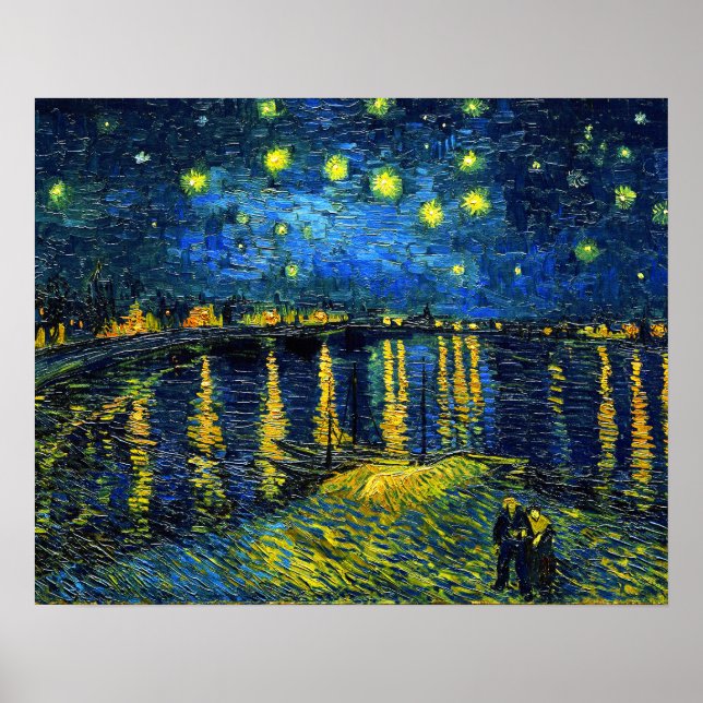 Van Gogh - Starry Night over the Rhone Poster (Devant)