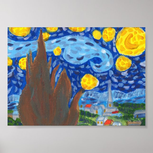 Van Gogh, Starry Night Print, Value, Poster (Devant)