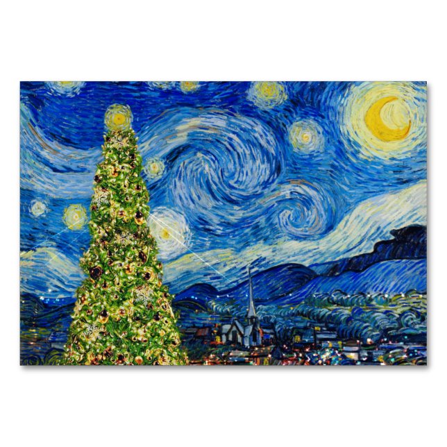 Van Gogh Starry Nuit - Noëls Numéro de table (Devant)