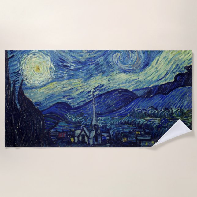 Van Gogh Starry Serviette de plage de nuit (Devant)