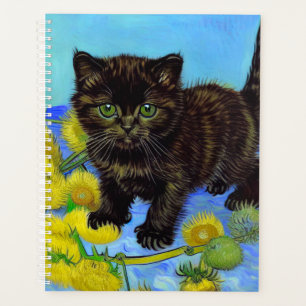 Van Gogh Style Chat avec tournesol