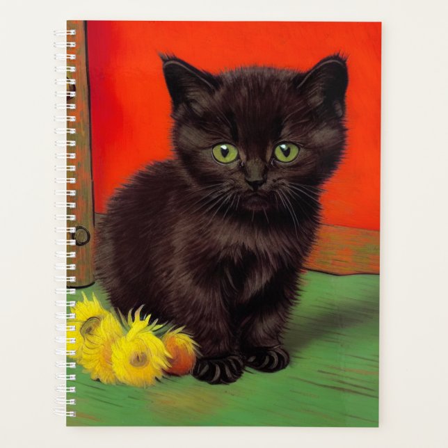 Van Gogh Style Chat noir (Devant)
