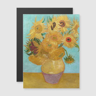 Van Gogh - Vase avec 12 tournesols Carte magnétiqu