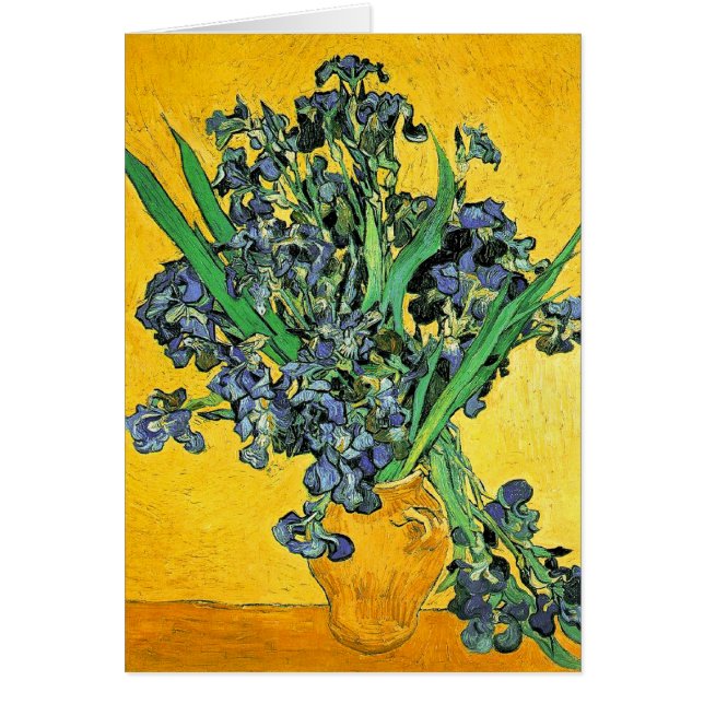 Van Gogh - Vase avec iris Fond jaune (Devant)