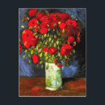 Van Gogh Vase Avec Red Poppies Carte Postale<br><div class="desc">Vase Van Gogh avec carte postale Red Poppies. Peinture à l'huile sur toile de 1886. Vase with Red Poppies est l'une des peintures florales les plus populaires de Van Gogh. L'artiste a consacré de multiples oeuvres au pavot, et cette dynamique vie morte est peut-être son plus vibrant. Un grand cadeau...</div>