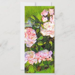 Van Gogh Vie morte avec carte rose Roses