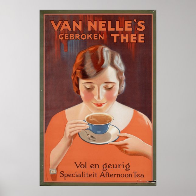 Van Nelle's Gebroken Thee Vintage Art Poster Print (Devant)