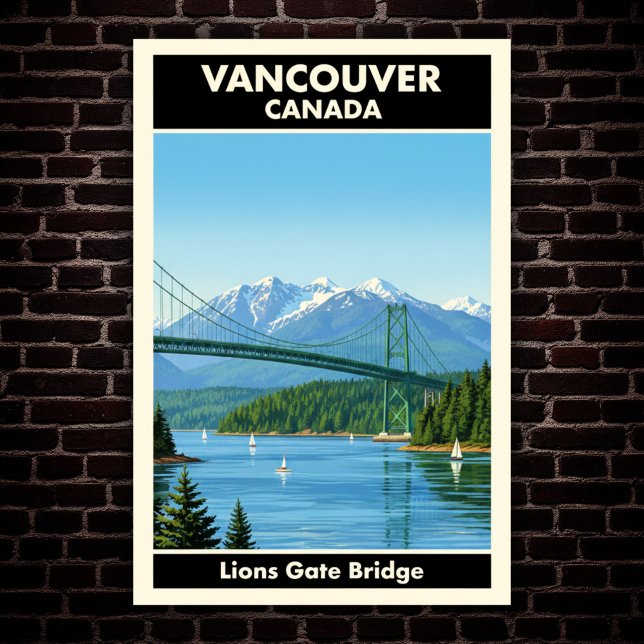 Vancouver, Canada : Affiche Vintage voyage des ann (Créateur téléchargé)