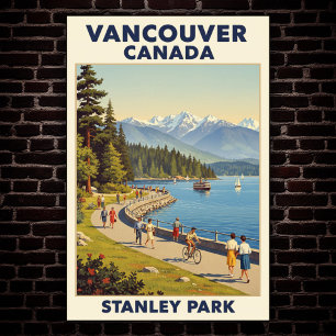 Vancouver, Canada : Affiche Vintage voyage des ann