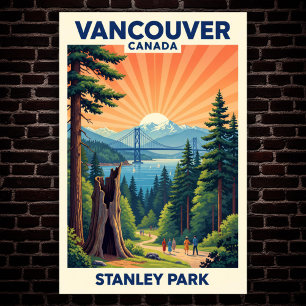 Vancouver, Canada : Affiche Vintage voyage des ann