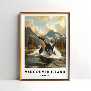 Vancouver Island Canada Affiche de voyage Orca