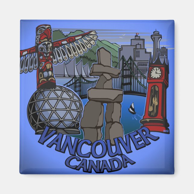 Vancouver Magnet BC Souvenir Cadeaux d'art embléma (Devant)