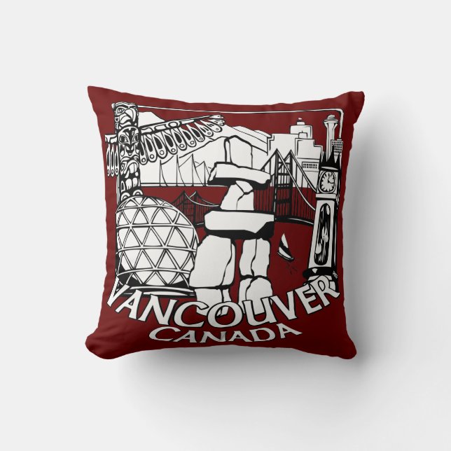 Vancouver Souvenir Coussin Vancouver Cadeaux emblé (Recto)