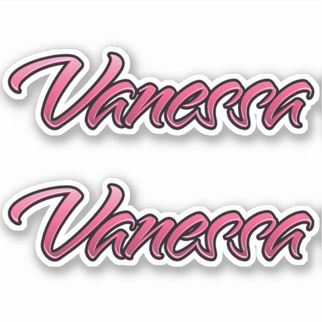 Vanessa autocollant rose décoloré set d'autocollan (Devant)