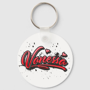 Vanessa rouge Heart Graffiti Porte-clés