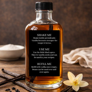 Vanilla Extract Modern Label Sticker VE106tr