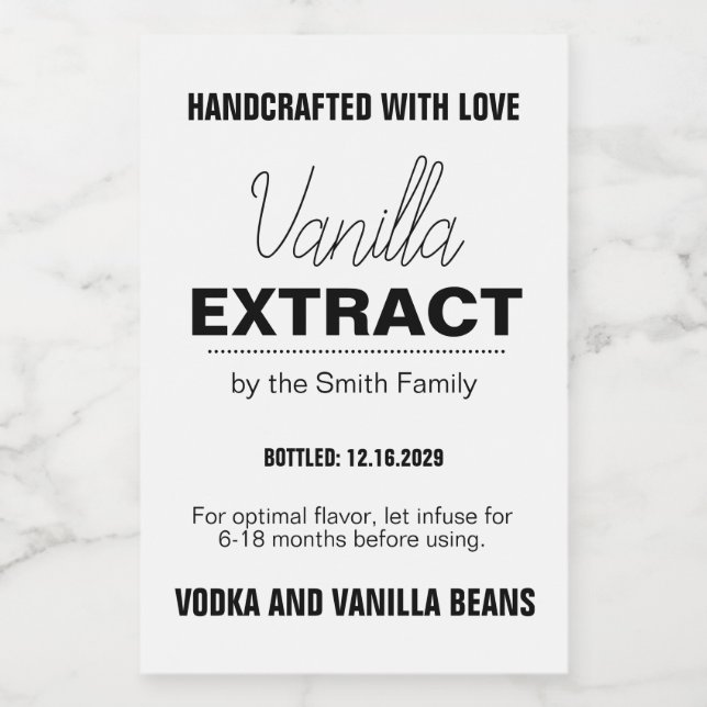 Vanilla Extract Modern Label Sticker VLL1rt (Étiquettes simples)