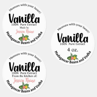 Vanilla Extrait Étiquette, Étiquettes de haricots