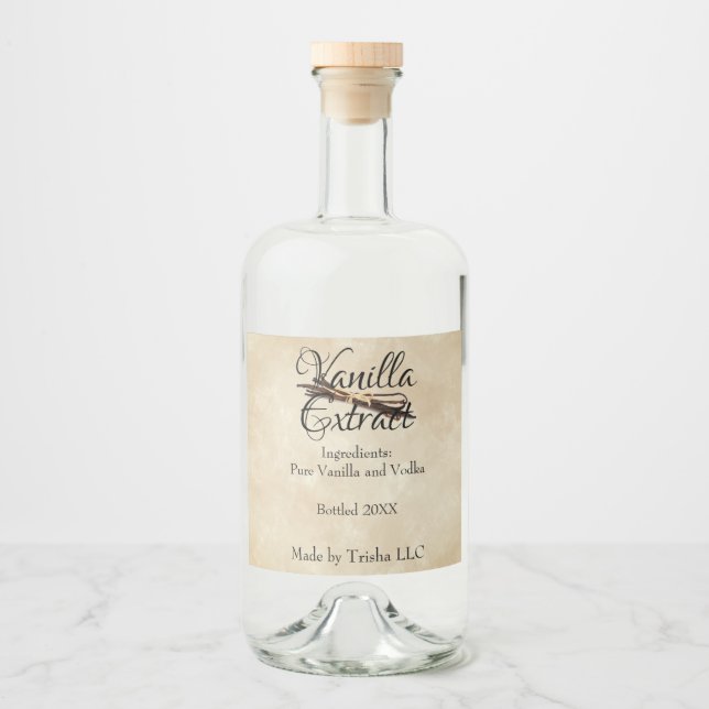 Vanilla Extrait Étiquette personnalisé (Devant)