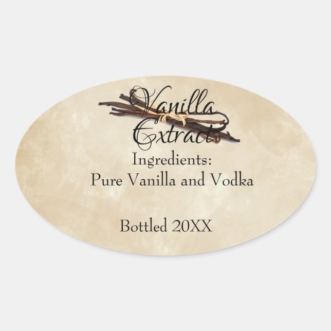 Vanilla Extrait Étiquette personnalisé (Devant)