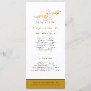 Vanilla pod café fleur café et menu gâteau