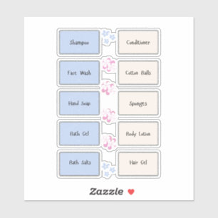 Vanity Items Organisation Vinyl Étiquettes