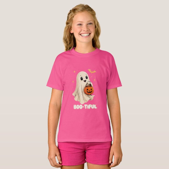 VANOSTÈ Boo-tiful Mignon T-Shirt Graphique Fantôme (Devant entier)