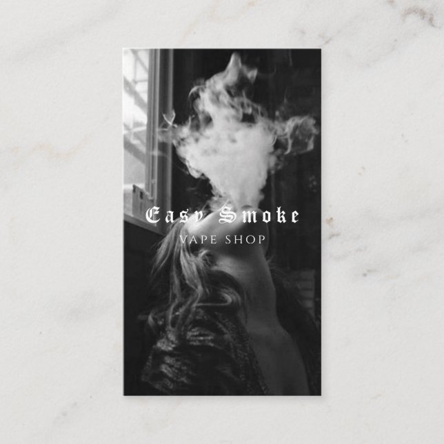 Vape Shop Fumer Carte de visite noir (Devant)