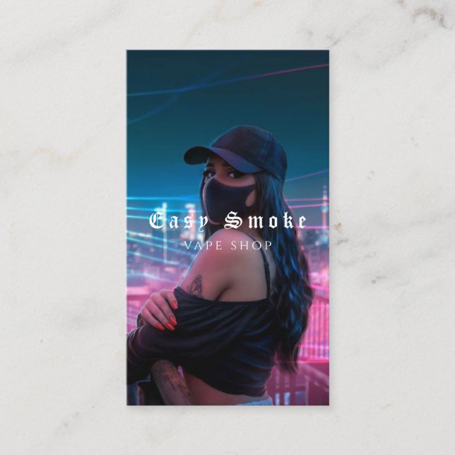 Vape Shop Fumer Carte de visite noir (Devant)