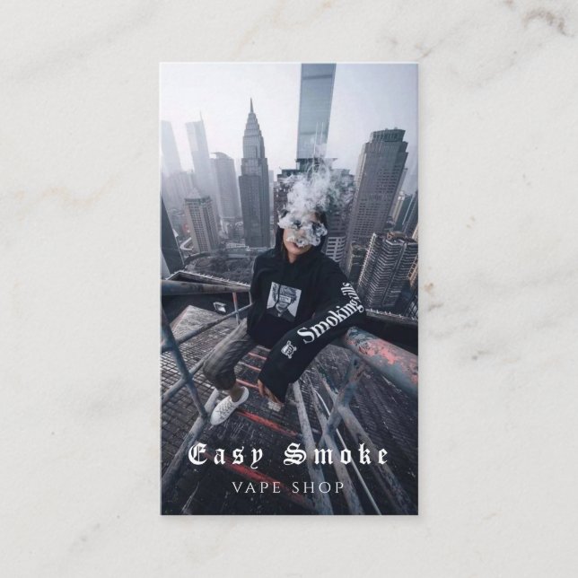 Vape Shop Fumer Carte de visite noir (Devant)