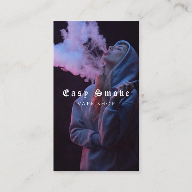 Vape Shop Fumer Carte de visite noir (Devant)