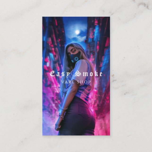 Vape Shop Fumer Carte de visite noir (Devant)