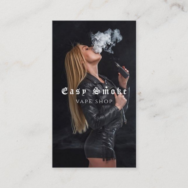 Vape Shop Fumer Carte de visite noir (Devant)